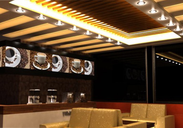 نورپردازی سقف رستوران و کافه